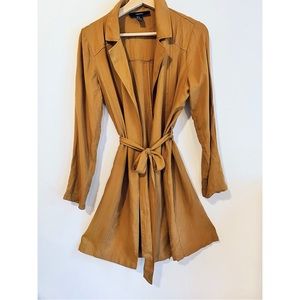 Forever 21 Mustard Trench-Coat Style Cardigan — Small